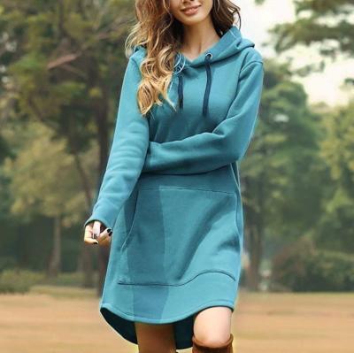 China zm60695b large size women's solid color hoodie QUICK DRY loose pocket women's long sleeve hoodies for sale