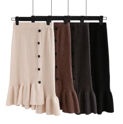 China zm50595h sustainable women knitted woolen skirt 2019 hot sale lady irregularity skirt for sale