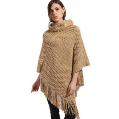 China Fashion zm52458a china supplier women man knitted poncho shawl for sale