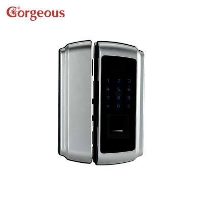 China Fingerprint Gorgeous Glass Desktop Lock Tempered Glass Door Lock Smart Remote Glass Door Lock for sale