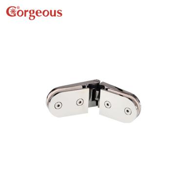 China Modern Gorgeous Hardware Clip Hinge Shower Room Square Steel Pipe Connector Glass Door Hinge for sale