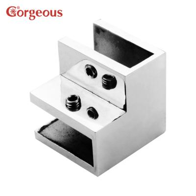 China Gorgeousglass modern corner clamp 90 degree pipe glass corner clamp glass cabient corner clamp for sale