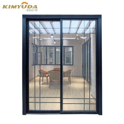 China Price Waterproof White Aluminum Glass Balcony Sliding Doors Kitchen Sliding Door With Screen for sale