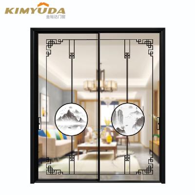 China Modern Glass Proof Bedroom Windows Triple Slide Door Aluminum Triple Sound Door for sale