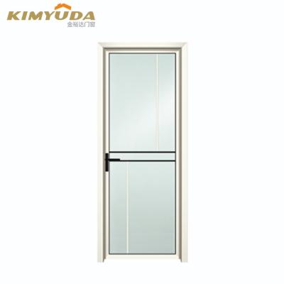 China Modern Rustic Design Gray Tempered Glass Aluminum Framed Front Swing Door French Glass Door from JYD for Interior for sale