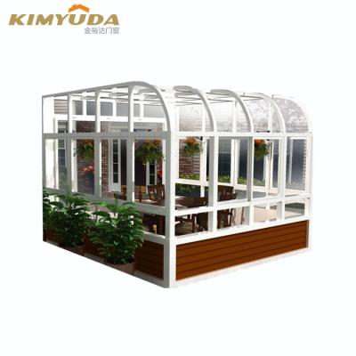 China JYD contemporary curved sunroom kit modern design glass for balcony and garden sliding sunroom for sale