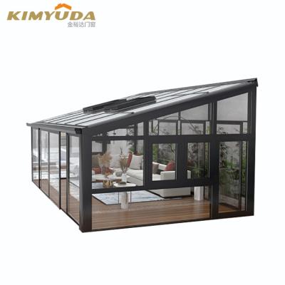 China modern tempered sunroom glass for sunroom prefab glass house for sale