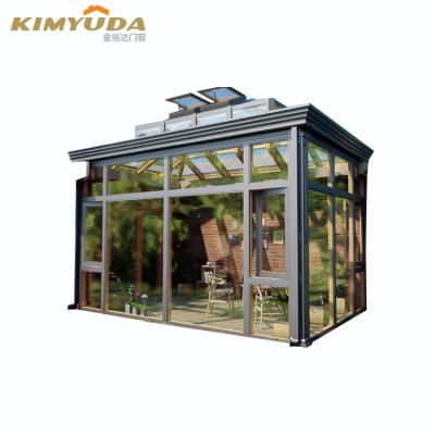 China Modern Unique Sunrooms System Four Seasons Free Standing Sunshade Balcony Tempered Glass Home for sale