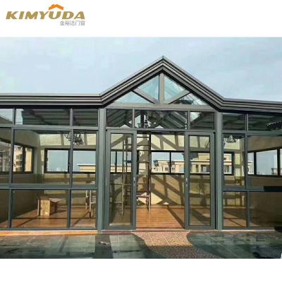 China Modern Aluminum Glass House Insulated Low e Outdoor Room Garden Veranda Solarium for sale