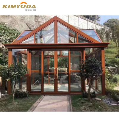 China Winter Modern Four Season Unique Sunroom Backyard Greenhouse Enclosed Patio for sale