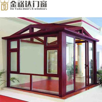 China Modern Outdoor Solarium Aluminum Alloy Cover Frame Prefab Glass Veranda Modern Glass Sunroom Rooms House for sale