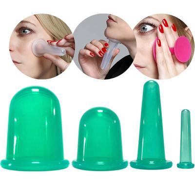 China 4pcs Anti Cellulite Silicone Cupping Cups for Neck Face Back Body Massage Therapy Set for sale