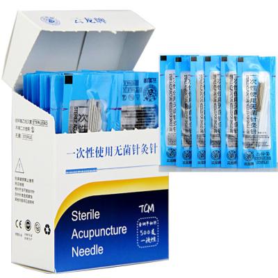 China 500pcs Yunlong Cloud Dragon Disposable Sterile Acupuncture Needles Flat Handle 0.16/18/25/30/35/40mm for sale