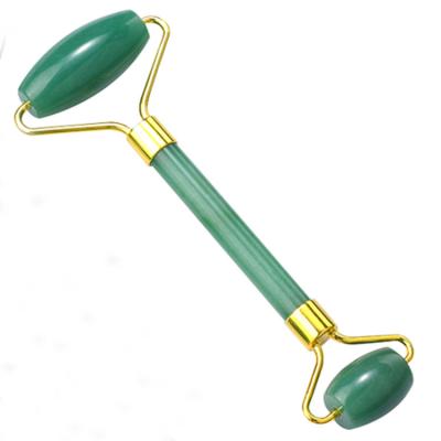 China Massagem Facial Roller de Jade Verde Aventurino Sem Ruído com Pacote OEM e Saco Personalizado à venda