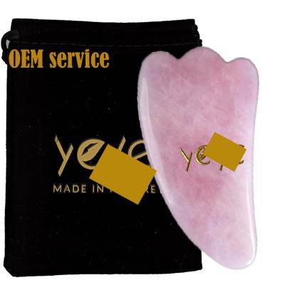 China 100% HandMade Rose Quartz Real Jade Gua Sha Massage Tool Express/Air/Sea/Train Shipping for sale