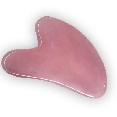 China Custom Logo Natural Stone Rose Quartz Gua Sha for Hand Held Facial Massage Customize for sale