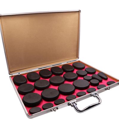 China Variety of Stone Sizes Professional Hot Stone Massage Kit with 28 Pcs Basalt Stones for sale