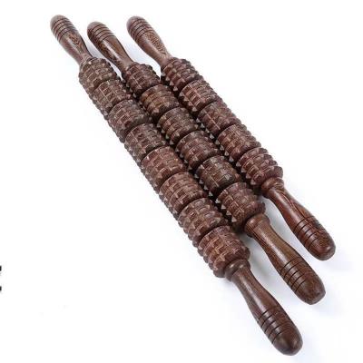 China 5/6/8 Rollers Wooden Sculpture Massage Tools Body Anti Celulite Wooden Massage Roller for sale