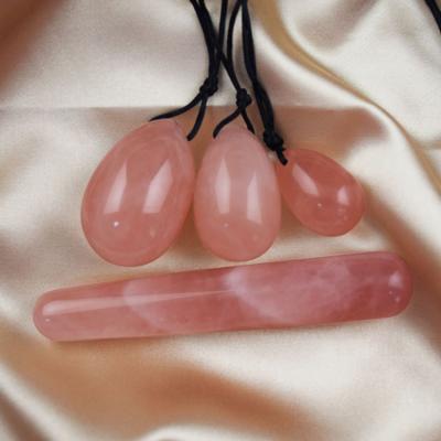 China Natural Quartz Crystal Nephrite Jade Yoni Egg Set for Women Class I Vaginal Massage 4Pcs for sale