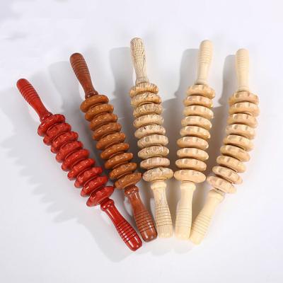 China Source Massage Tool 9 Wheels Wooden Massager for Cellulite Reduction and Relaxation for sale