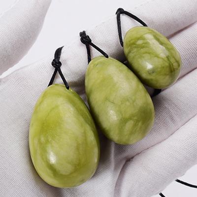 China Jade Eggs for Women Size One Set Rose Quartz Green Purple White Nephrite Xiuyan Jade for sale