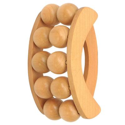 China Massage Ball Roller Handheld Wood Beads Back Massager for Total Body Health Care for sale