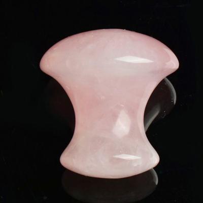 China Jade Mushroom Gua Sha Rose Quartz Pink Stone GuaSha Massager for Facial Massage Tool for sale