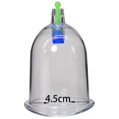 China Plastic Vacuum Curve Shape Hijama Cup Class I ABS Material from CHIMEI 118-L150 4.5cm for sale