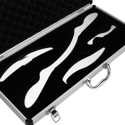 China Silver Massage Tools Set 4pcs Stainless Steel Gua Sha Scraping Kit for Muscle Therapy for sale