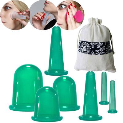 China 7 Piece Silicone Cupping Set for Body and Face Vacuum Cup Face Massager Tools for sale