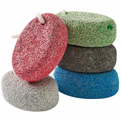 China Oval 2pcs Coloured Foot Exfoliator Pedicure Tools for Natural Lava Foot Pumice Stone for sale