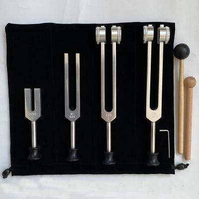 China Schalltherapie aus Edelstahl Chakra Tuning Fork Set 4096 528 128 136,1 Hz Klarer Ton zu verkaufen