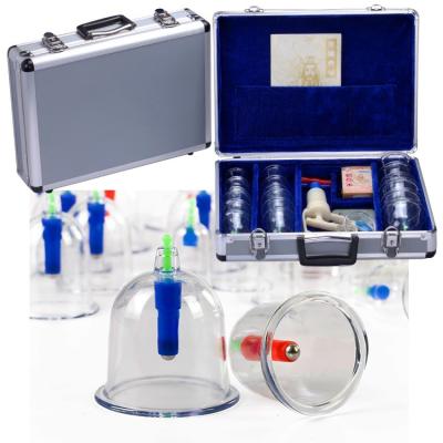 China Transparent 18PCS Bio Magnetic Acuzon Plastic Vacuum Cupping Set with Aluminum Package for sale