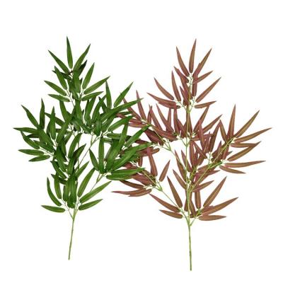 China Environmental Fire Retardant Artificial Leaf Outdoor Artificial Plant Leaves Fire Retardant Artificial Bamboo Leaves for sale