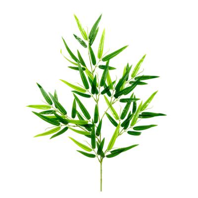 China Environmental Cheap Wholesale Artificial Bamboo Plastic 72 Leaf Leaf Bamboo Branches For Garden Tree Decoration for sale