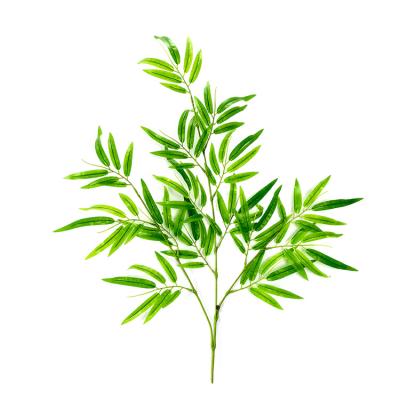 China Environmental Artificial Bamboo Leaves Artificial Plants Greenery Leaf Stem Artificial Plants for sale