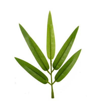 China Environmental Wholesaler Plastic Green Leaves Cheap Artificial Branches And Leaves Mock Simple Small Leaf Bamboo for sale