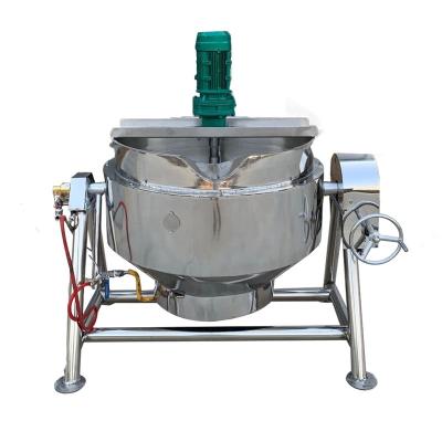 China Vegetable Processing Plant Tilting Cooking Mixer Equipment Sauce Mixer Boiling Pan Marmita Industrial Cooking Pot Double Lined Kettle for sale