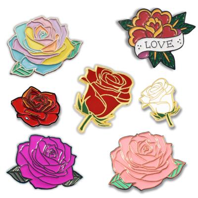 China Wholesale Souvenir Logo Flower Enamel Lapel Pin Custom Lapel Pin Manufacturers Low MOQ China for sale