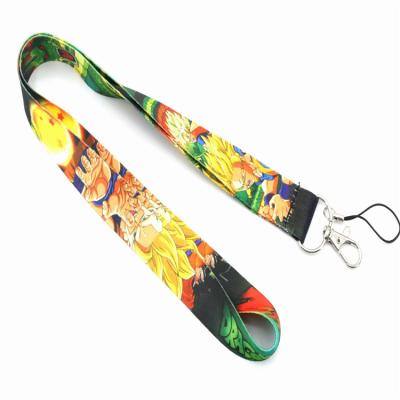 China Wholesales Anime Nylon Cartoon Dragon Ball Character Lanyards With Custom Logo for sale