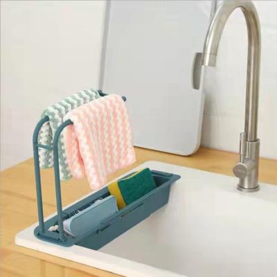 China Easy Assembly Amazon Sink Cloth Rack Sponge Storage Sink Hot Selling Adjustable Drain Basket for sale