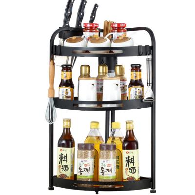 China Spice Bottle Sundries Space Saving Kitchen Corner Storage Tiers Spice Rack for sale