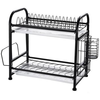 China Multifunctional Storage Kitchen Organizer Stand Sink Drain Cutting Board Rack 2 Tiers 3 Tiers Dish Drying Rack for sale