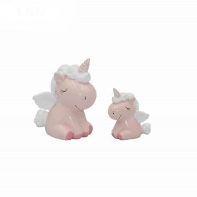 China Europe Top Selling Figures Polyresin Sitting Unicorn Vivid Design Ceramic Gifts Home Decoration for sale