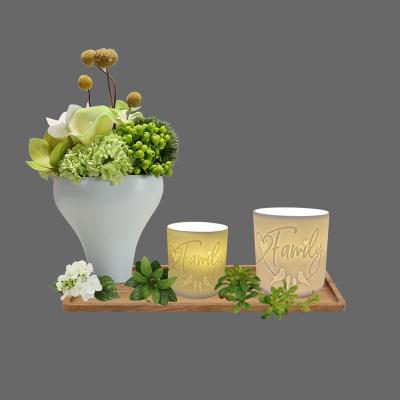 China 2021spring Hot Selling Porcelain Flower Pot With LED Light Ceramic Design Home Decoration for sale