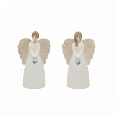 China China Factory Wholesale Bright Home Decoration LED LIGHT Ceramic Christmas Gifts Angel for sale