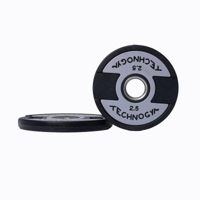 China Universal Gym Fitness Weightlifting Workout Rubber Coated Bumper Barbell Plates PU Weight Bumper Plate for sale