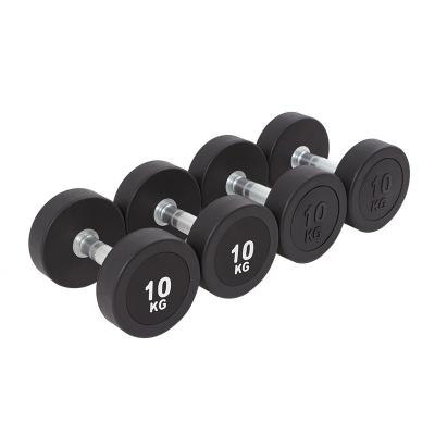 China Durable Anti-Slip Fitness Healthy Grip Round Head Rubber Coated Dumbbell Dumbbell for sale