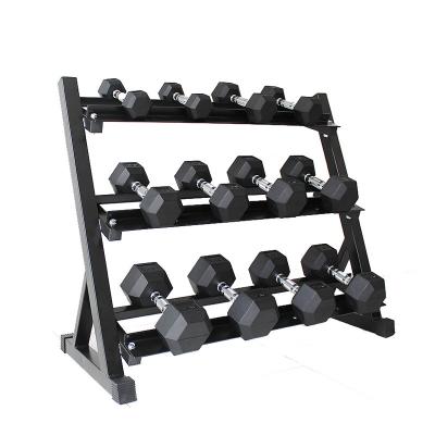 China Modern Hot Selling Fitness Equipment Adjustable Dumbbell Rack Exercise Equipment Three Layers Dumbbell Set With Rack for sale