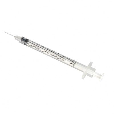 China High Quality Disposable PVC Syringe 0.05ml 0.5ml 1ml Syringe Insulin Syringe Factory for sale